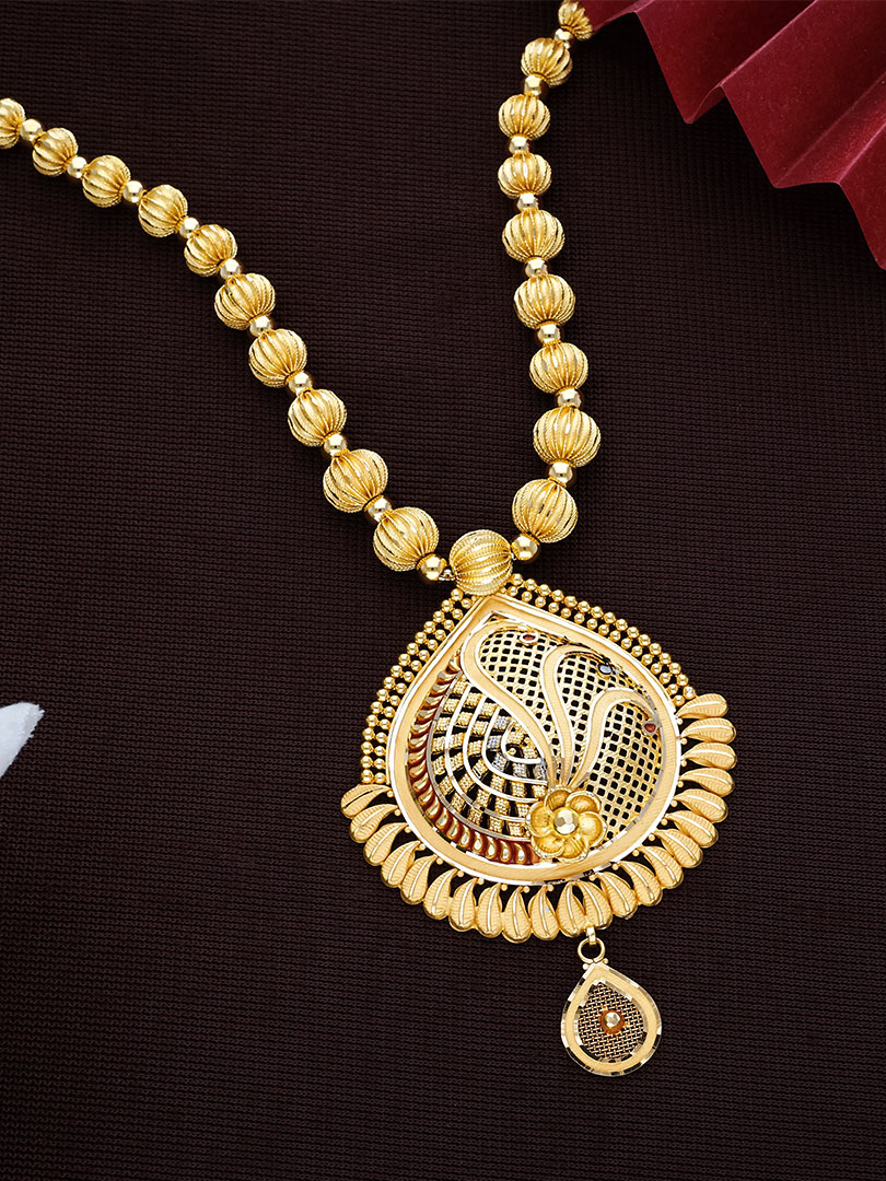 Queen's Grace Long Gold Necklace-NKSL3156S401 - Image 3