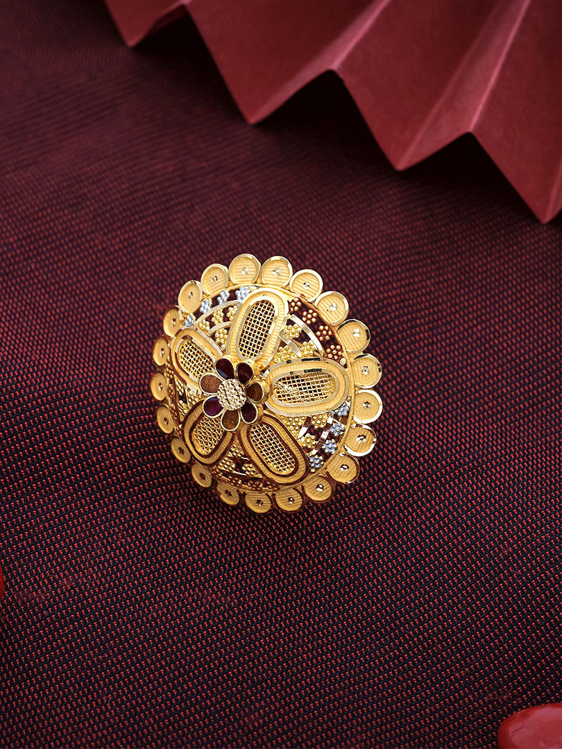 Devyani Party Wear Gold Ring-RNL4180S401 - Image 2