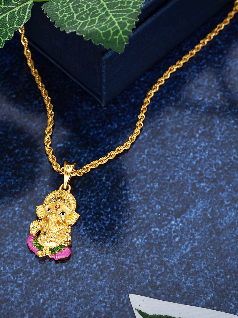 22Kt Divine Ganesha Gold Pendant - LKT1949SU2E99 - Image 3
