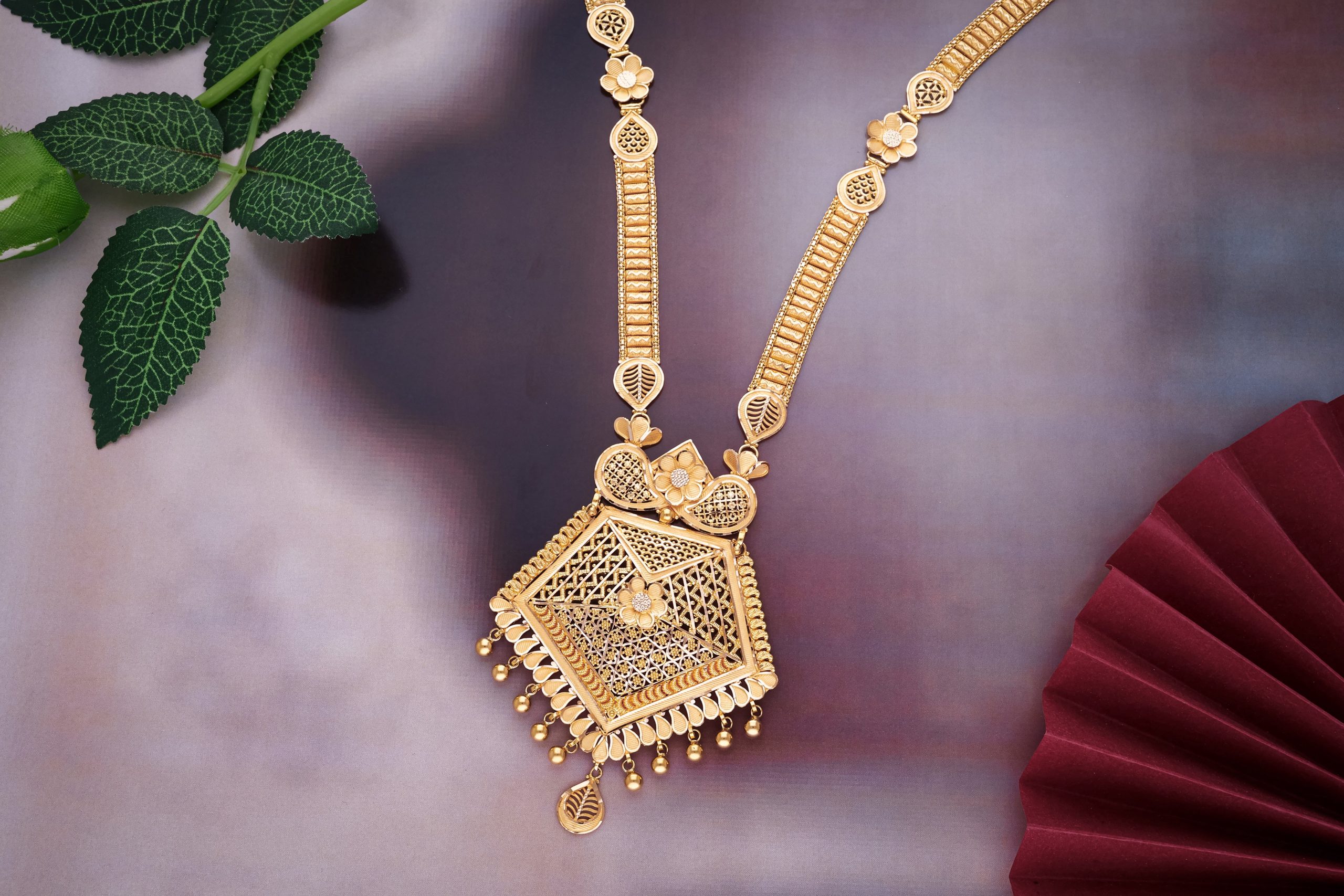 Shagun Phula Jhalki Long Gold Necklace-NKSS1869 S382 - Image 3