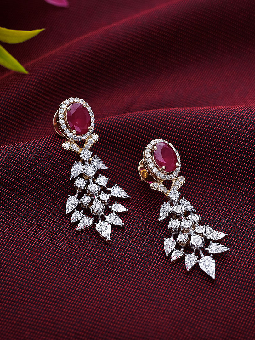 Zivah Diamond Earring - DERR1941 S257 M-0784-2720092-NE-M01196 C.N:36J456352109 - Image 2