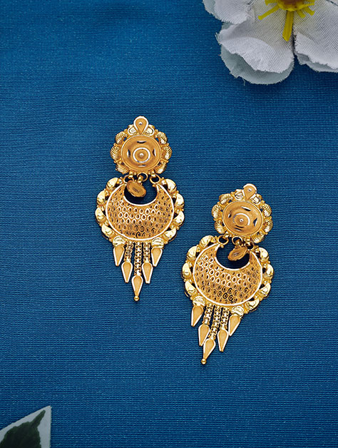 Traditional Gold Shagun Earrings - ER9309GO2ED0 - Image 2