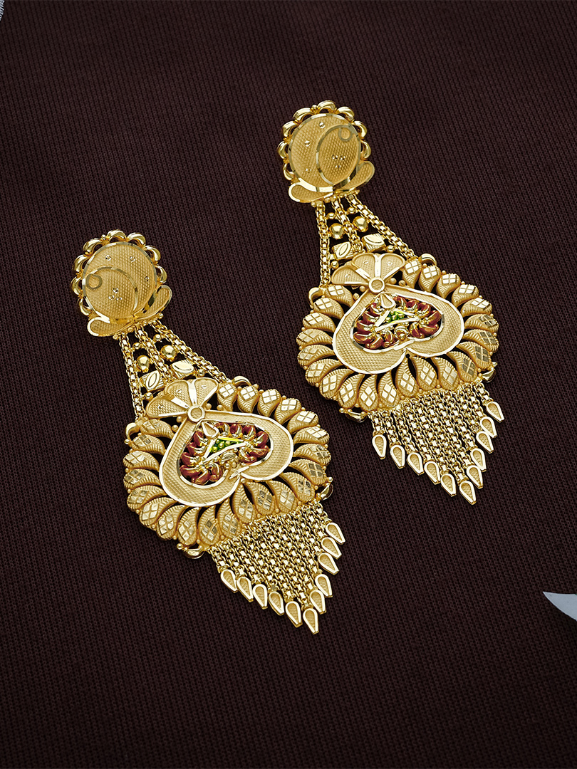 Chandbali Gold Earrings - ER9149 S401 - Image 2