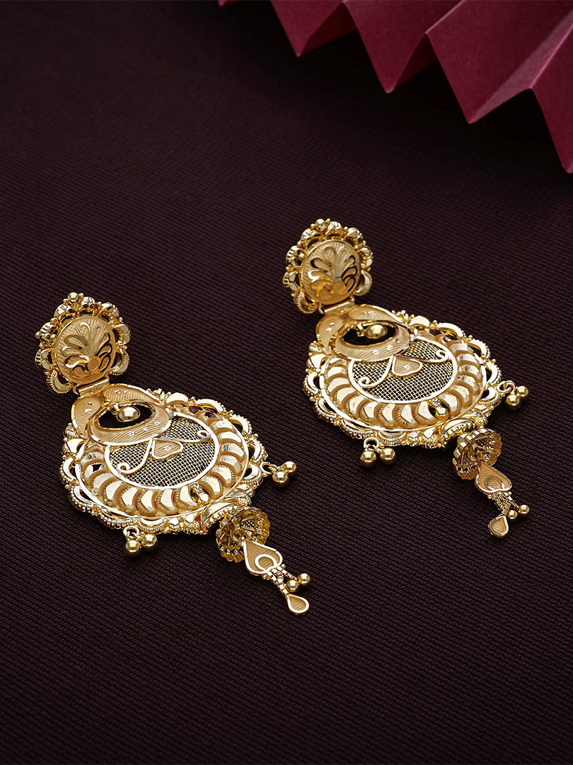 Chandbali Gold Earrings - ER9249 S401 - Image 2