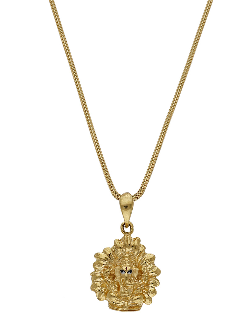 22Kt Divine Ganesha Gold Locket - LKT1914 SU2E99 - Image 3
