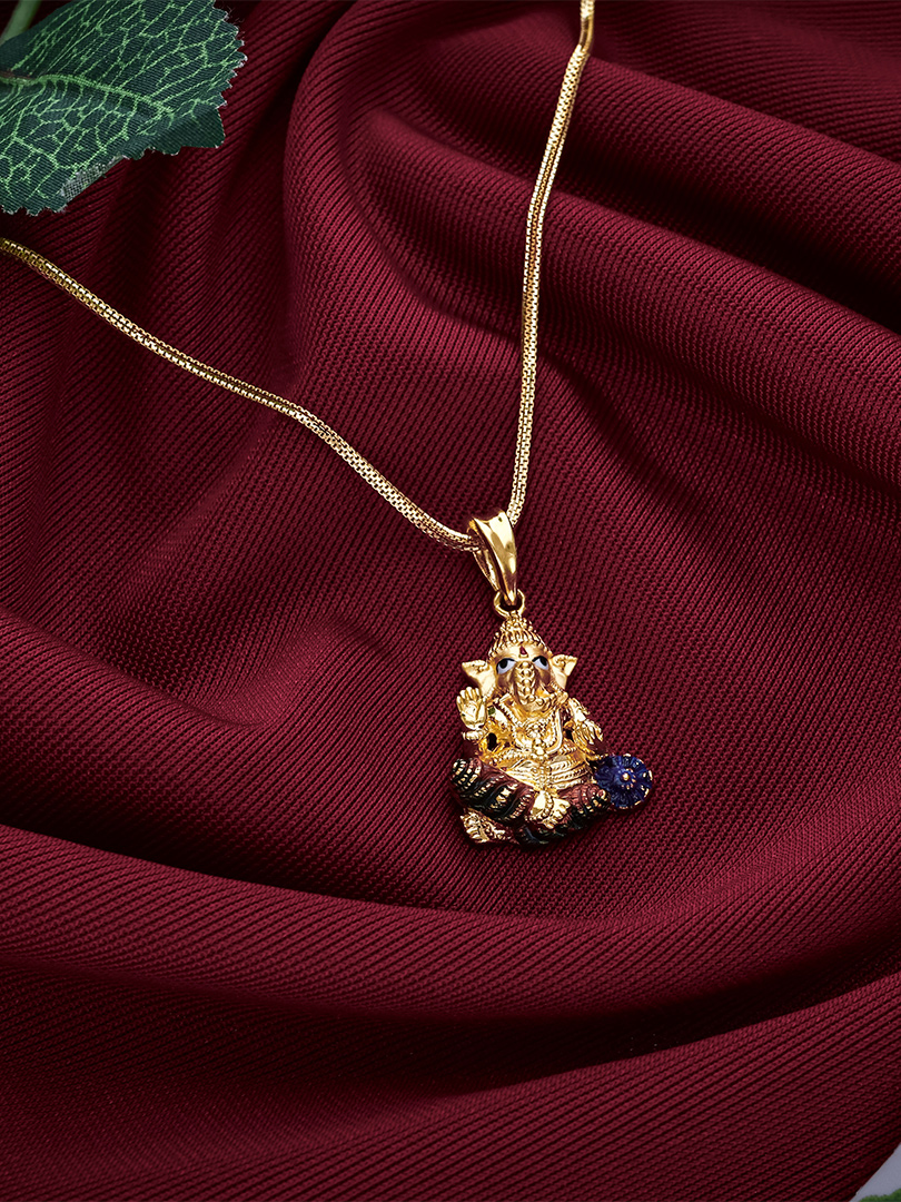 22Kt Divine Ganesha Gold Locket - LKT1948 SU2E99 - Image 2