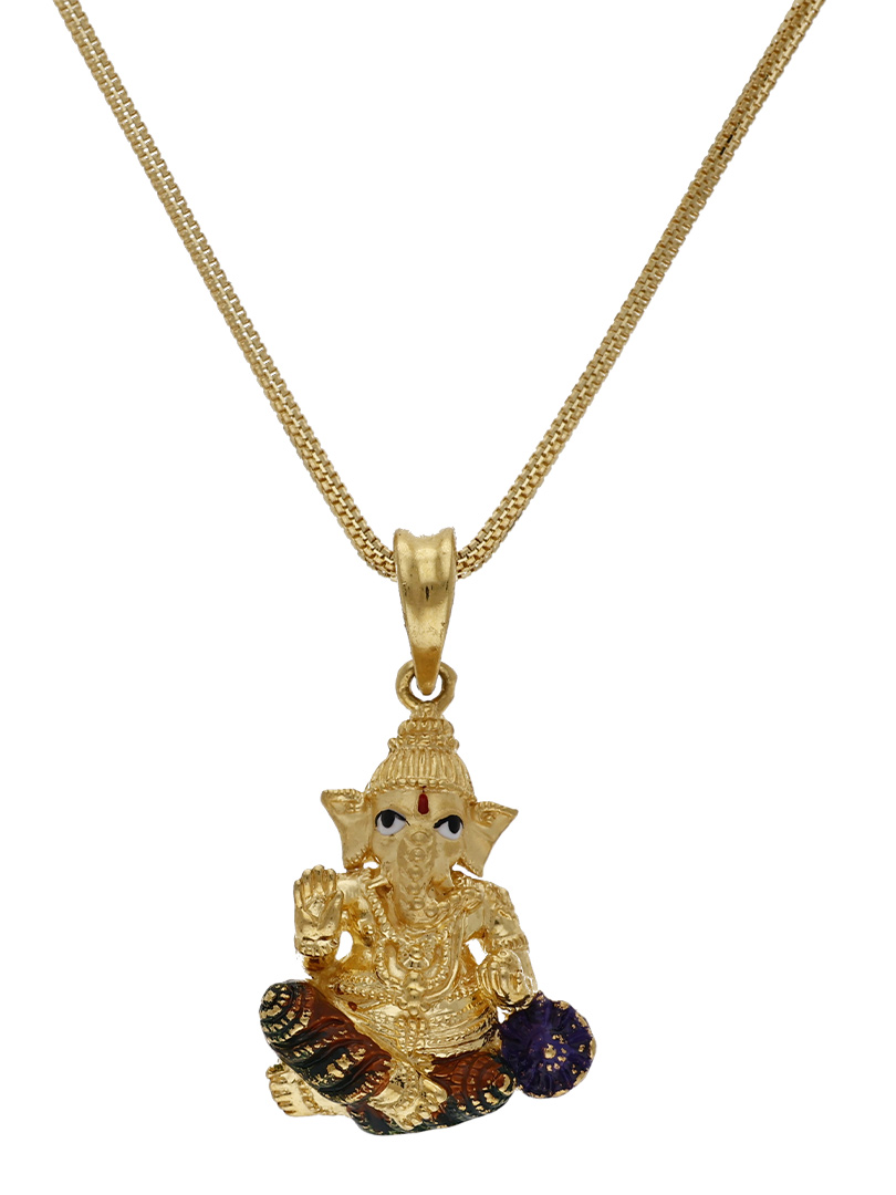 22Kt Divine Ganesha Gold Locket - LKT1948 SU2E99 - Image 3