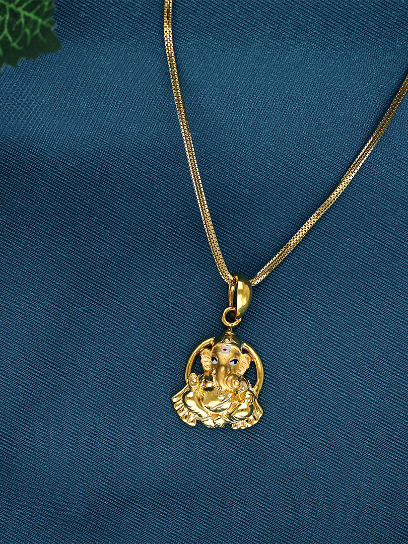 22Kt Divine Ganesha Gold Pendant - LKT1913 SU2E99 - Image 2