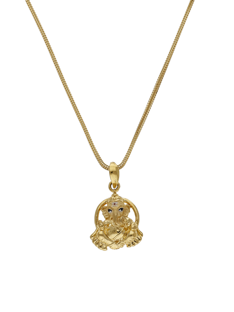 22Kt Divine Ganesha Gold Pendant - LKT1913 SU2E99 - Image 3
