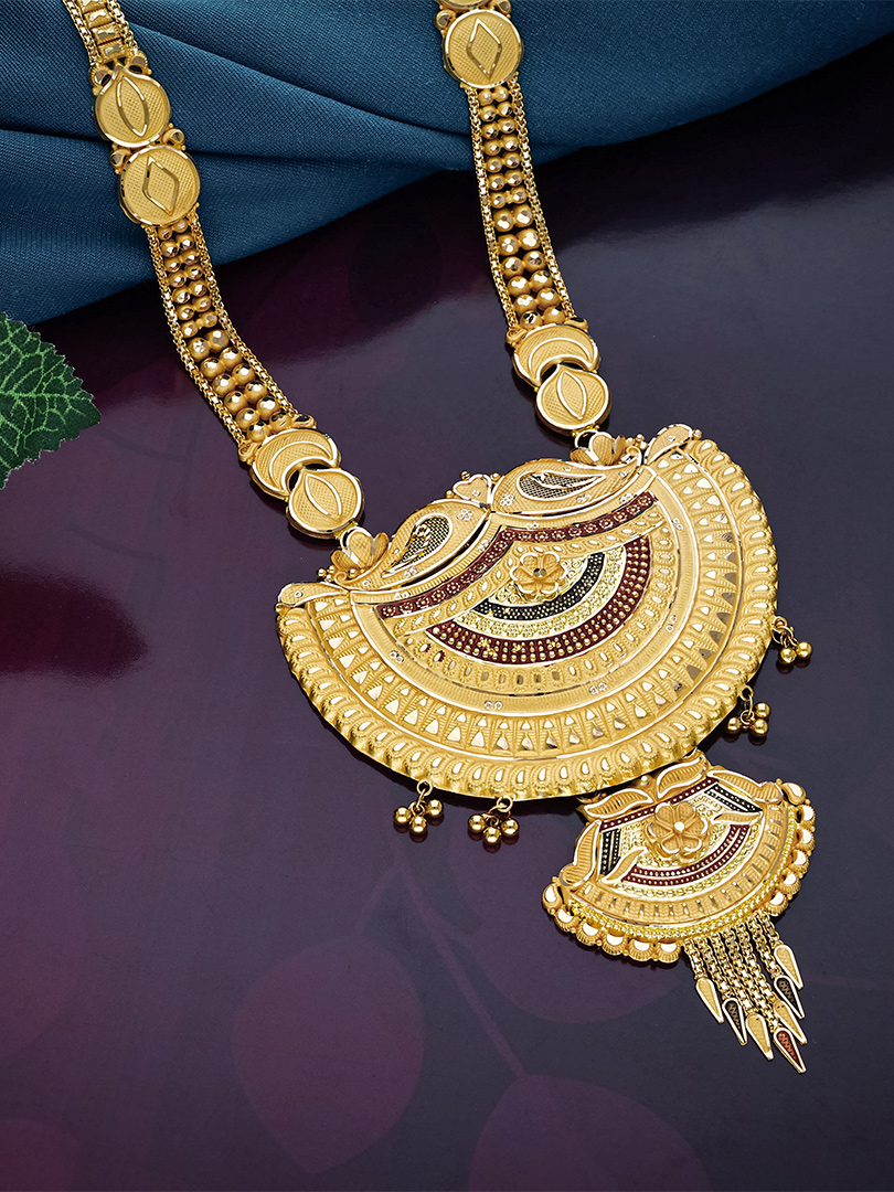 Tihar Padma Jhalki Long Gold Necklace-NKSS2631 S263 - Image 2