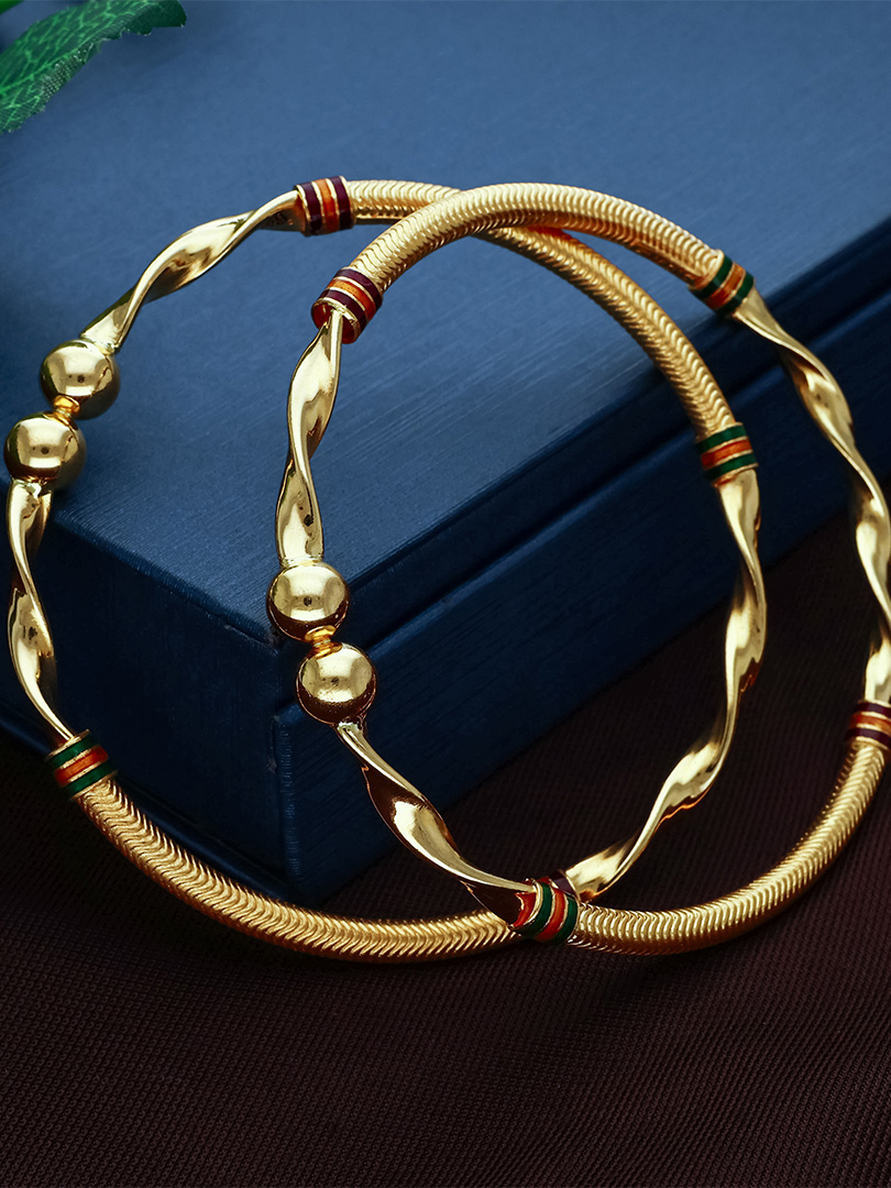 Gold Designer Bala Bangles-BALA0812 S322 - Image 2