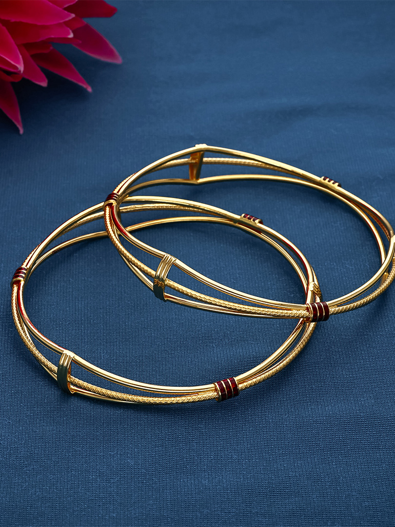 22kt Gold Chur Bangles-BNG21574 S322 - Image 2
