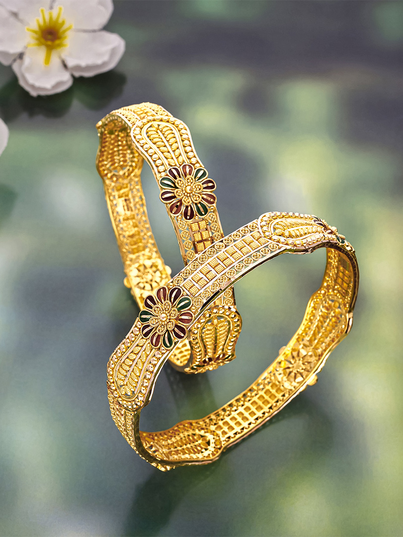 2 Set Gold Bangles-BNG21567 - Image 2