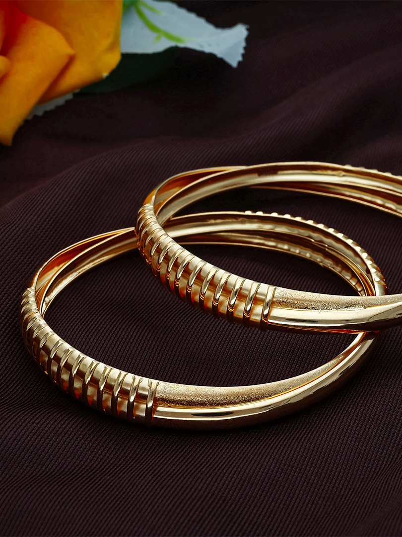 Traditional Gold Chur Bangles-BNG21570 S322 - Image 2