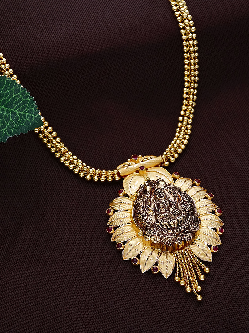 Lotus Heritage Long Gold Necklace-NKSS3083 S416 - Image 2