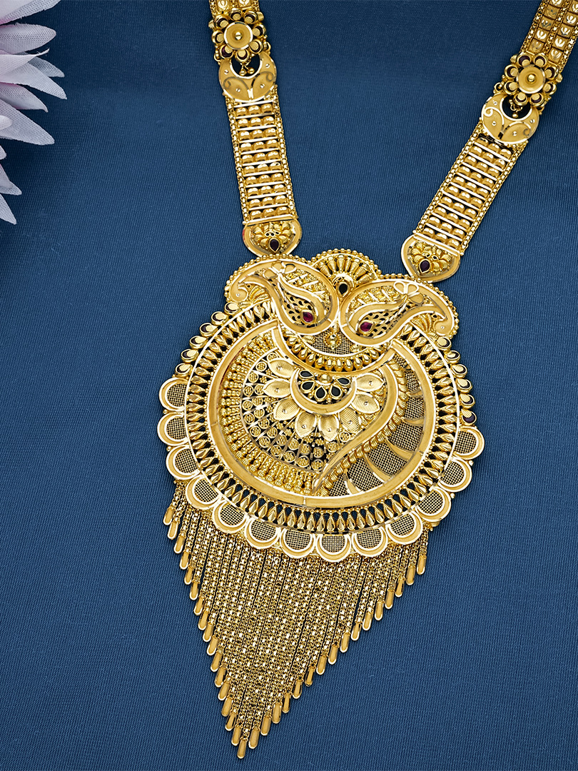 Peacock Cascade Heirloom Long Gold Necklace-NKSS2031 S141 - Image 2