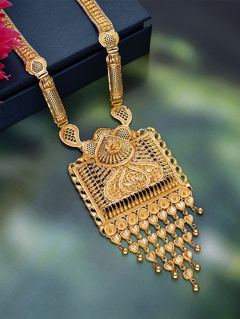 Rajya Shilpa Antique Long Gold Necklace-NKSS12339 SU2EA1 - Image 2