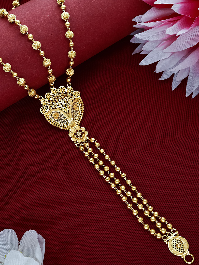 Floral Filigree Lariat Necklace-NKSS3070 S374 - Image 2