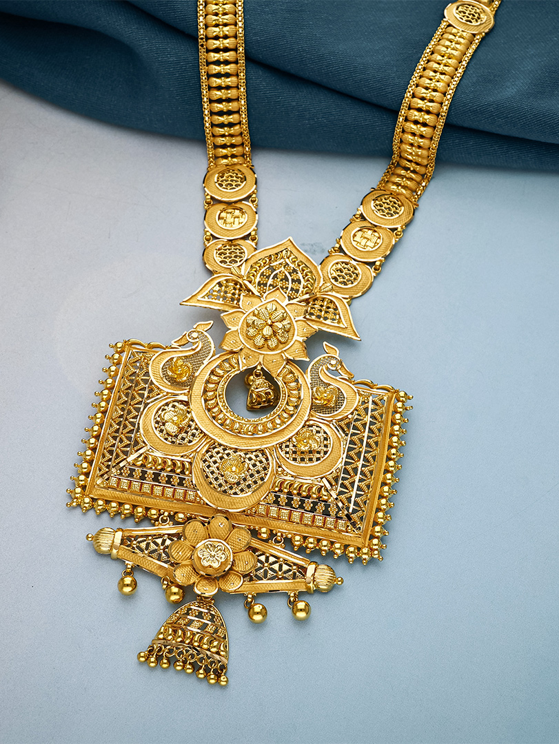 Rajwada Peacock Antique Long Gold Necklace-NKSS2388 SU2E88 - Image 2
