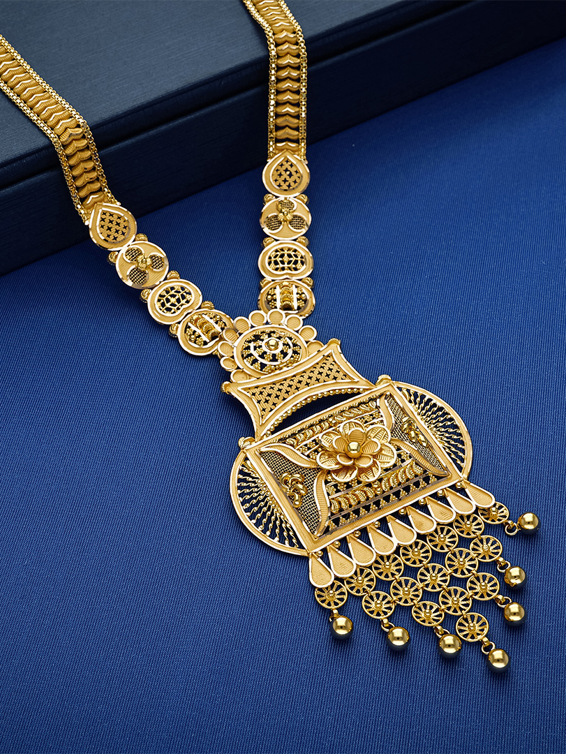 Padma Jhalki Long Gold Necklace-NKSS2323 SU2E97 - Image 2