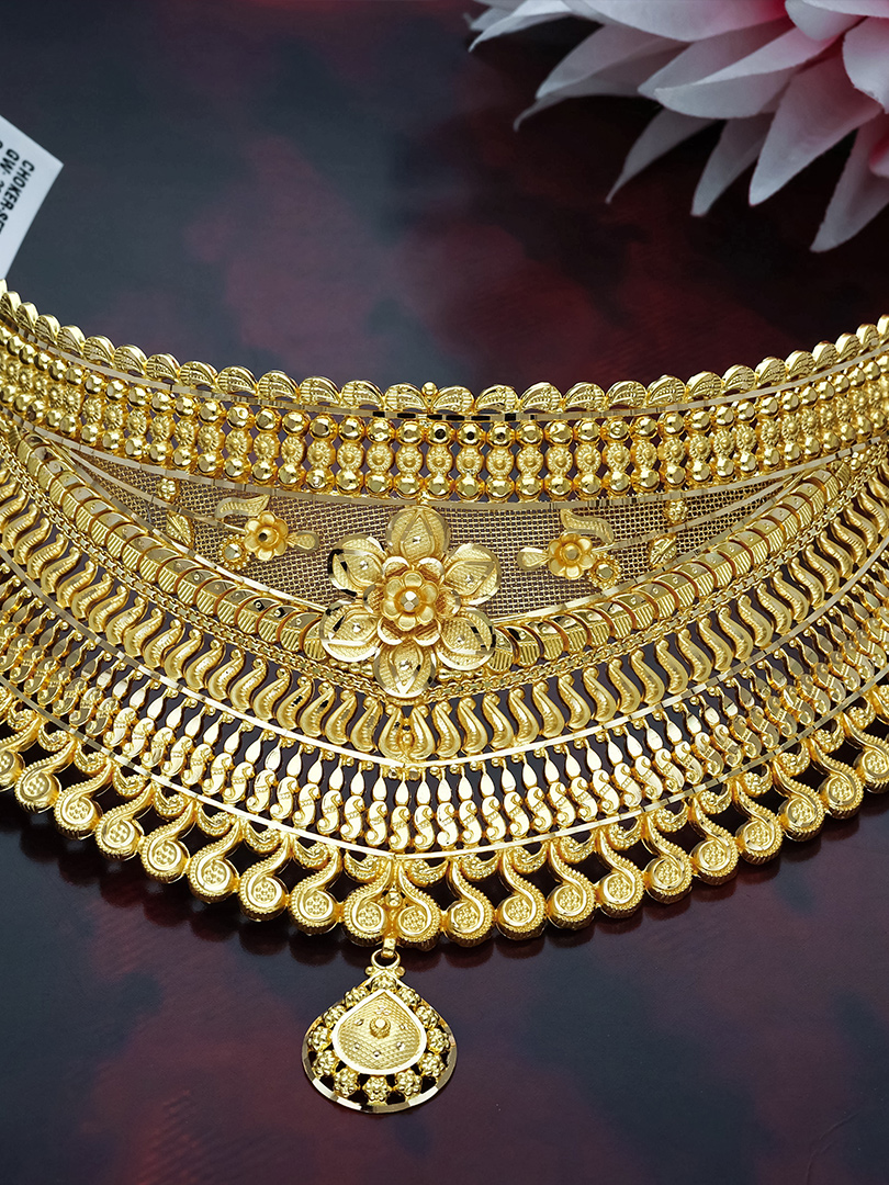 Suvarna Kalika Grand Gold Choker-NCCS0447 SU2EAE - Image 2