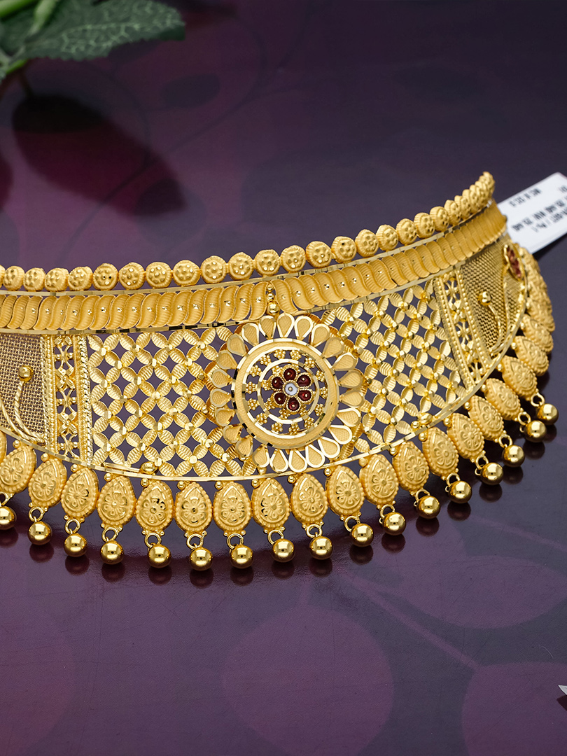 Svarnika Floral Heritage Gold Choker-NCCS0594 S263 - Image 2