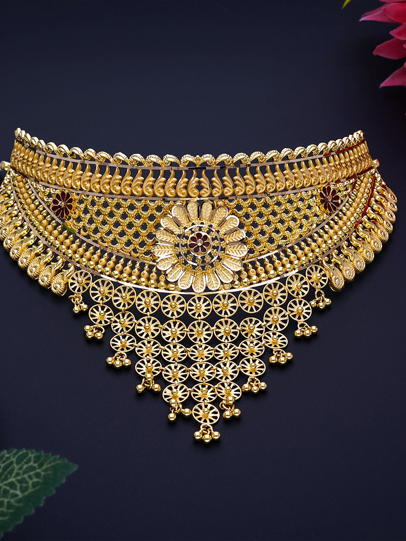 Traditional Bridal Gold Choker Necklace for Women-NCCS0484 SU2E97 - Image 2